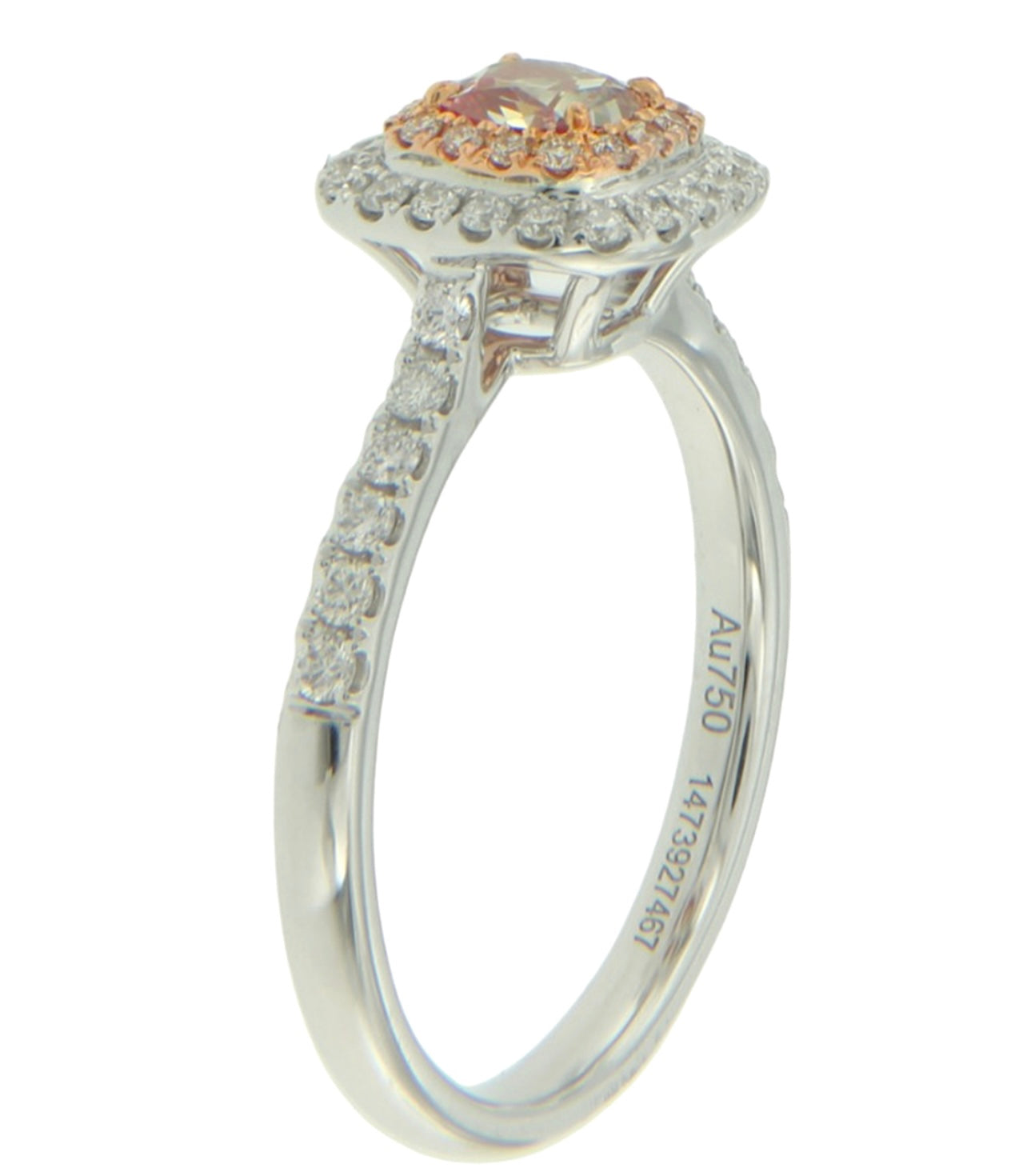 0.51CT PINK CUSHION DIAMOND RING GIA