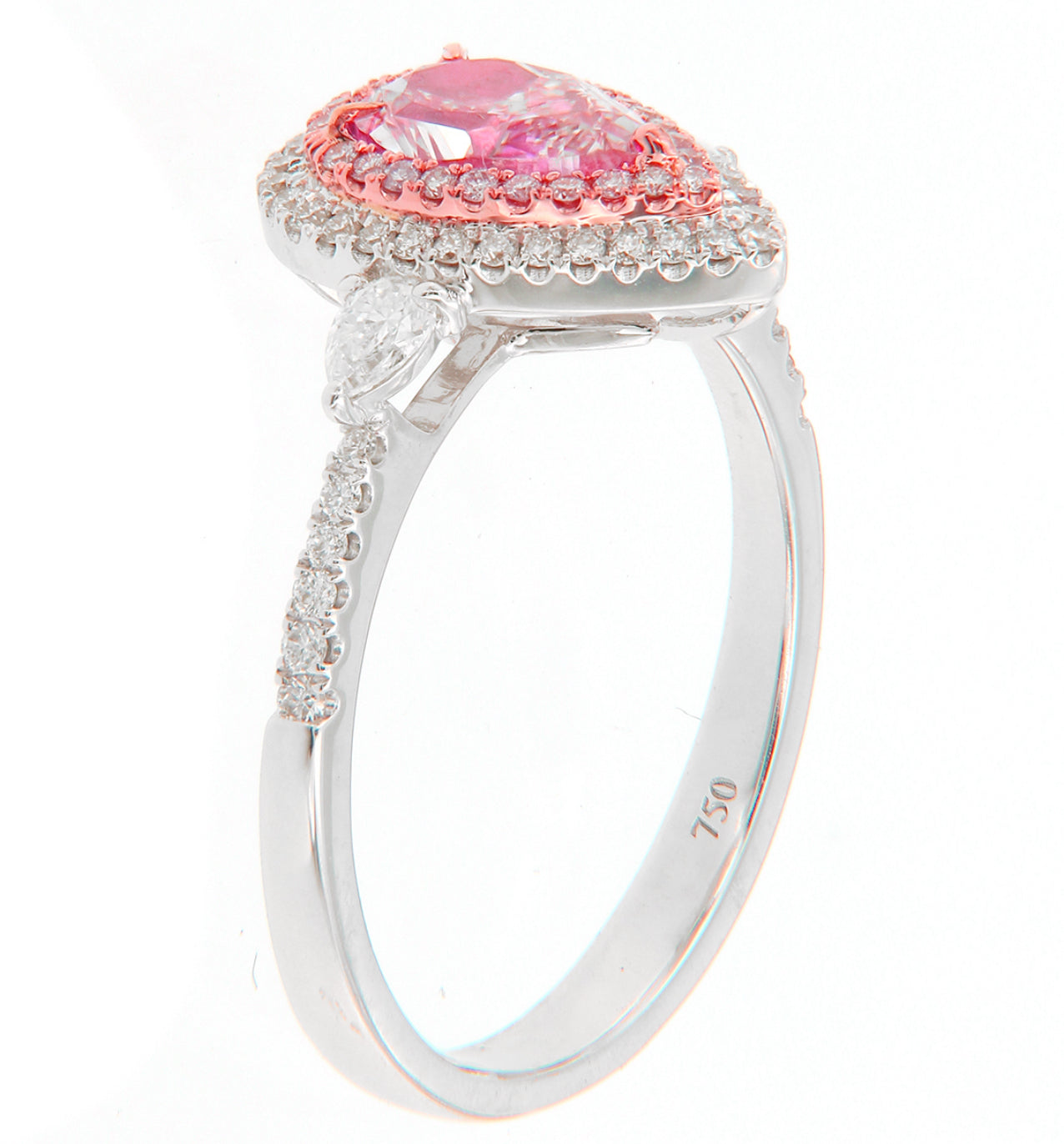 1.02CT PINK PEAR DIAMOND RING GIA