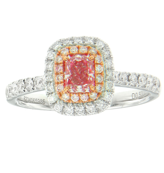 0.50CT PINK RADIANT RING GIA