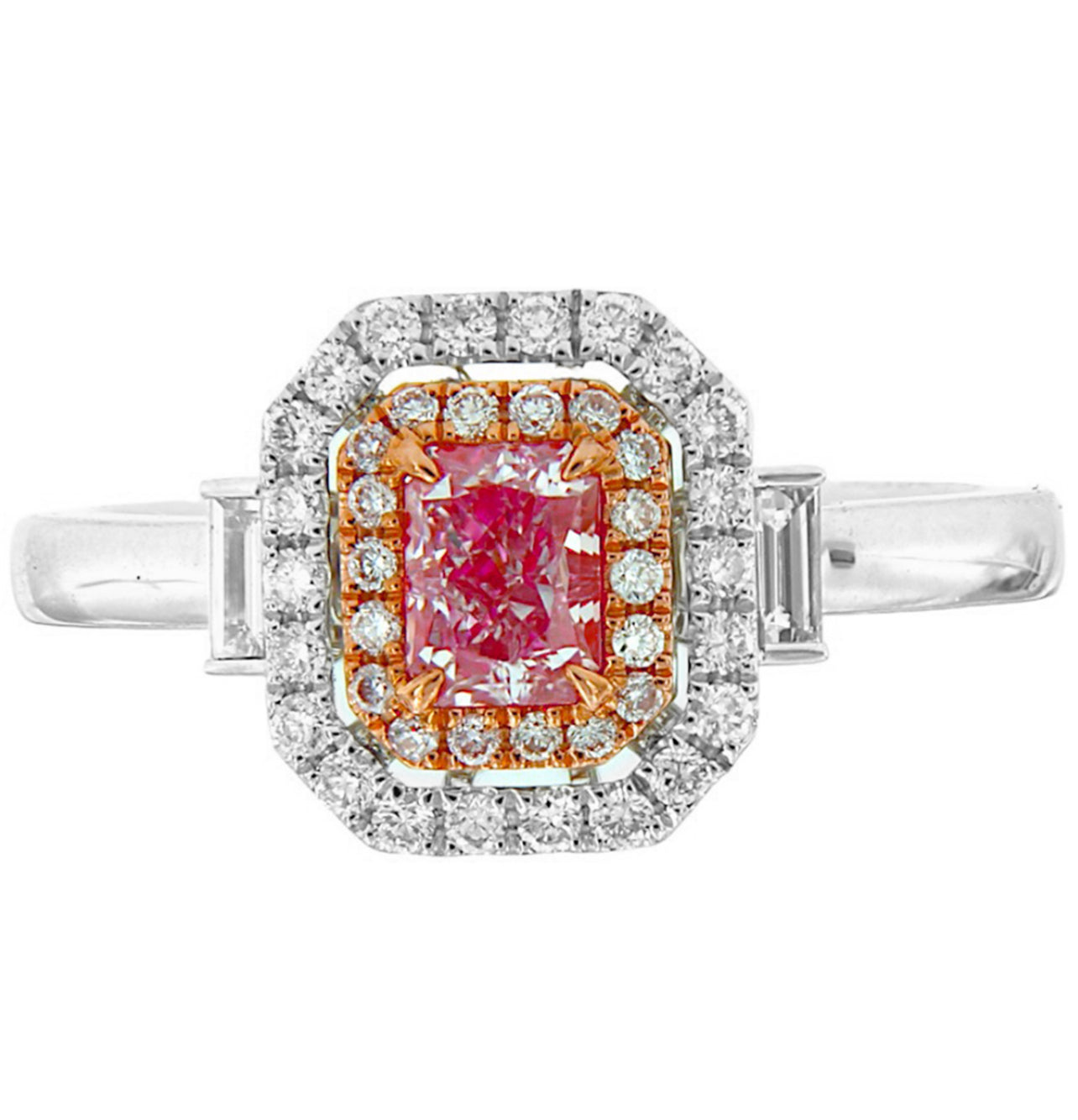 0.50CT PINK RADIANT RING GIA