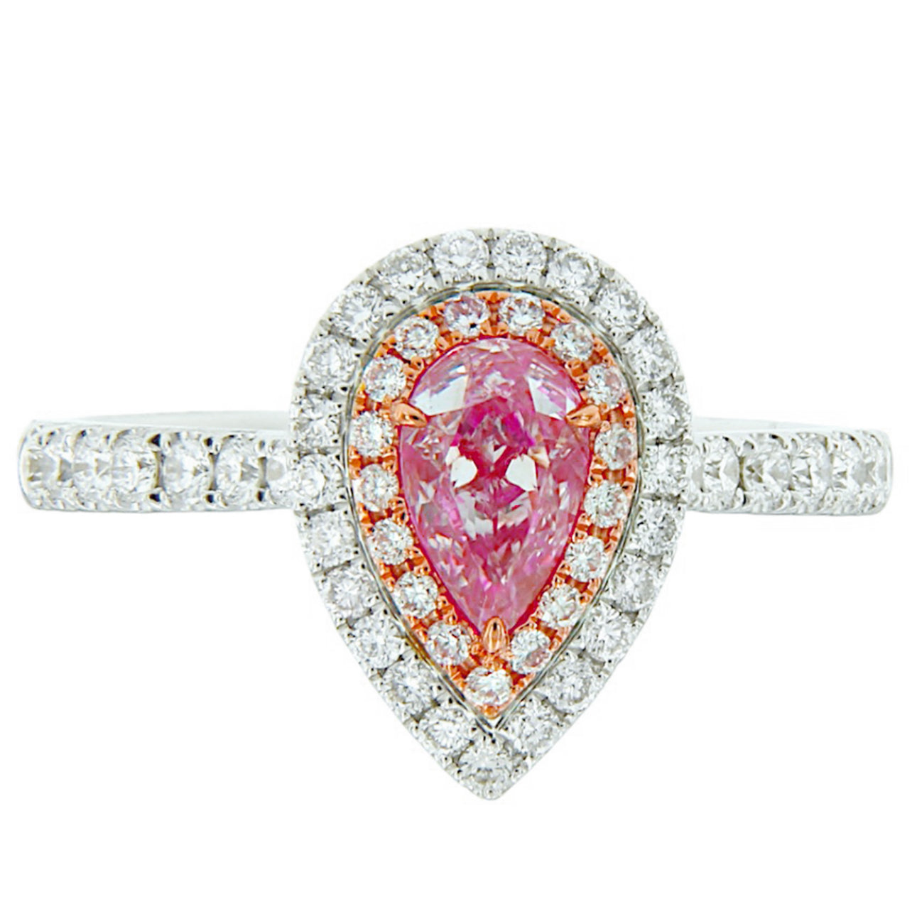 0.60CT PINK PEAR DIAMONDS RING GIA