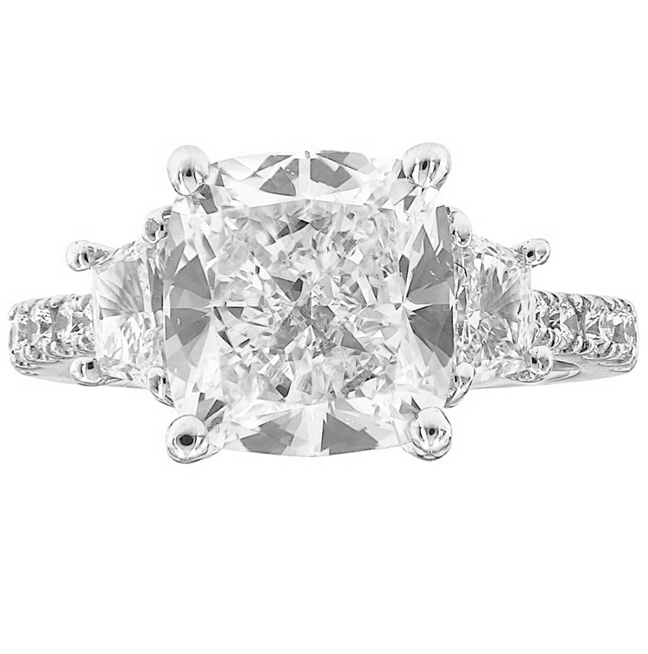 5.50CT D VS2 WHITE CUSHION DIAMOND RING GIA