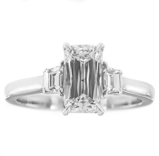 1.51CT CRISSCUT WHITE DIAMOND RING GIA