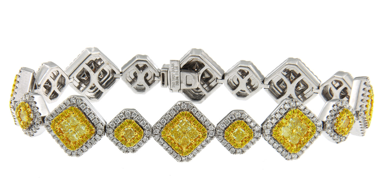 6.58CT YELLOW DIAMOND BRACELET