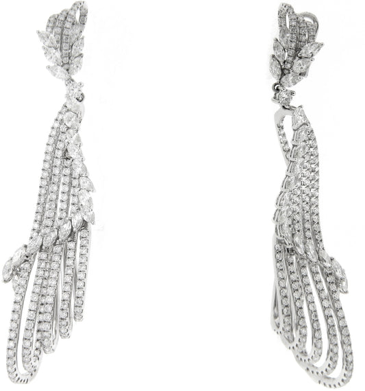 8.32CT MARQUISE WHITE DIAMOND DROP EARRINGS